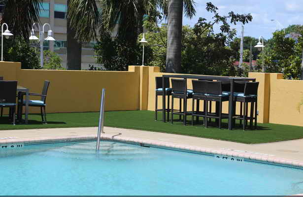Swimming Pool Surrounding With Artificial Grass